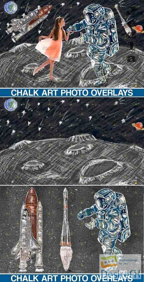 Chalk art overlay Space Explorer Photoshop - 665350