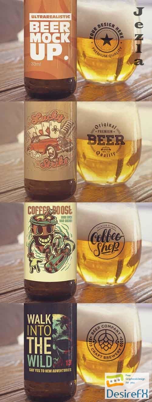 Label &amp; Cup Beer Mockup - 5037209