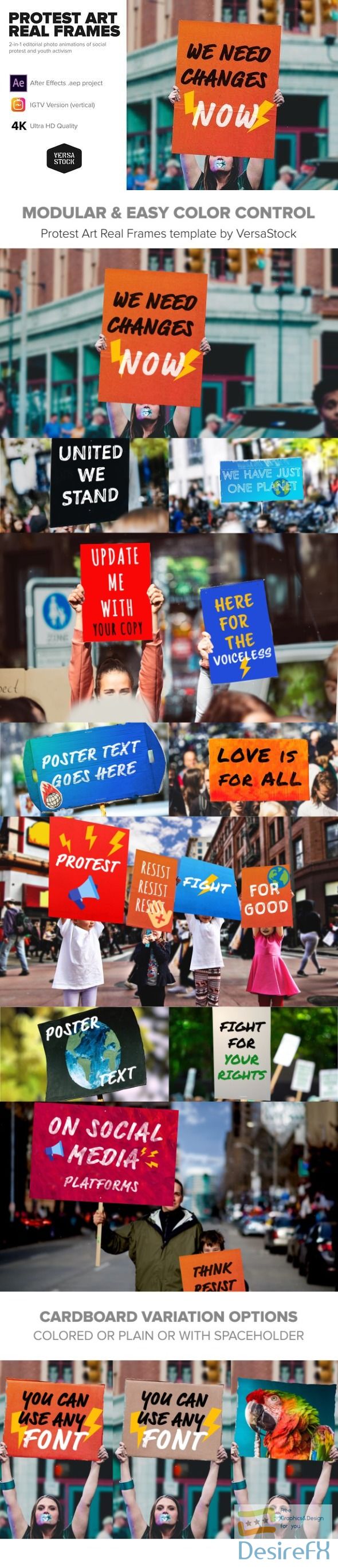 Videohive Protest Art Real Frames 26058272 - After Effects Project Files