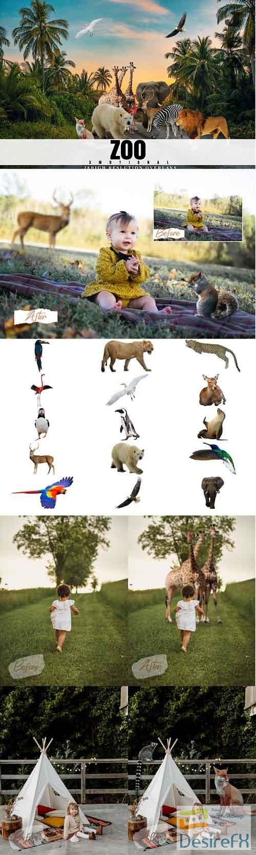 28 Zoo Overlays, Realistic Wild Animal Photoshop Overlay - 643848