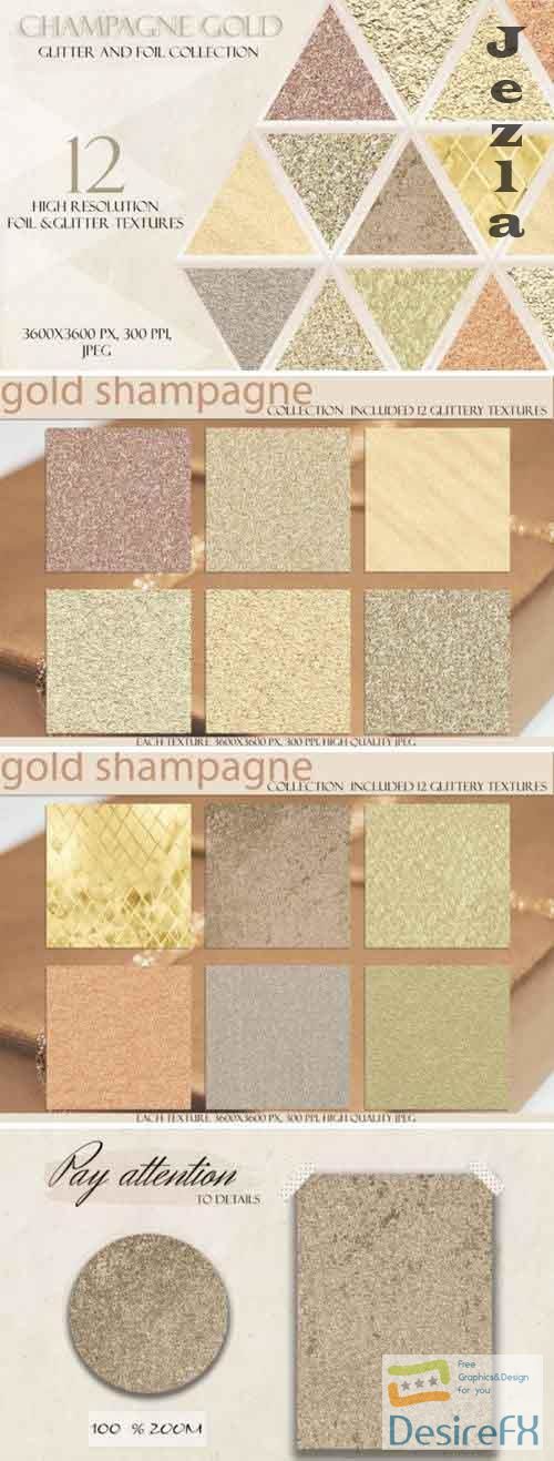 Champagne Gold Glitter Digital Paper 4327497