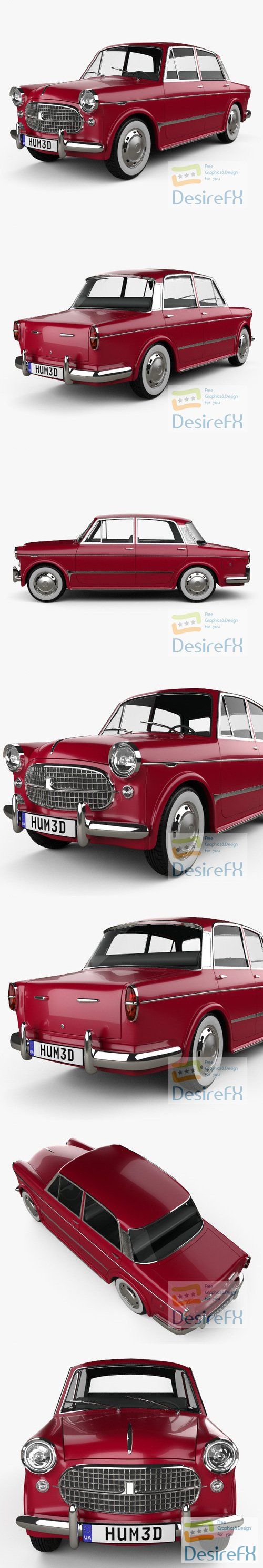 Fiat 1200 Granluce 1957 3D Model