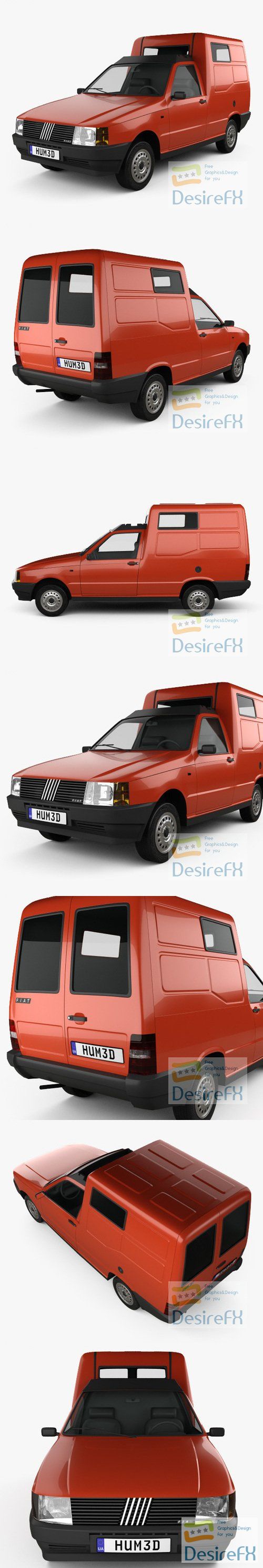 Fiat Fiorino Panel Van 1988 3D Model