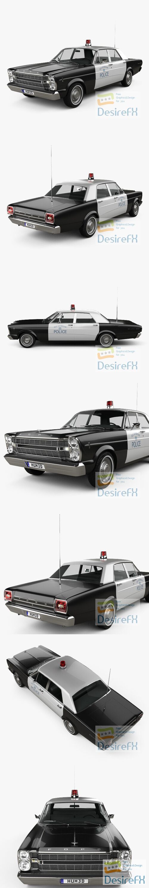 Ford Galaxie 500 Police 1966 3D Model