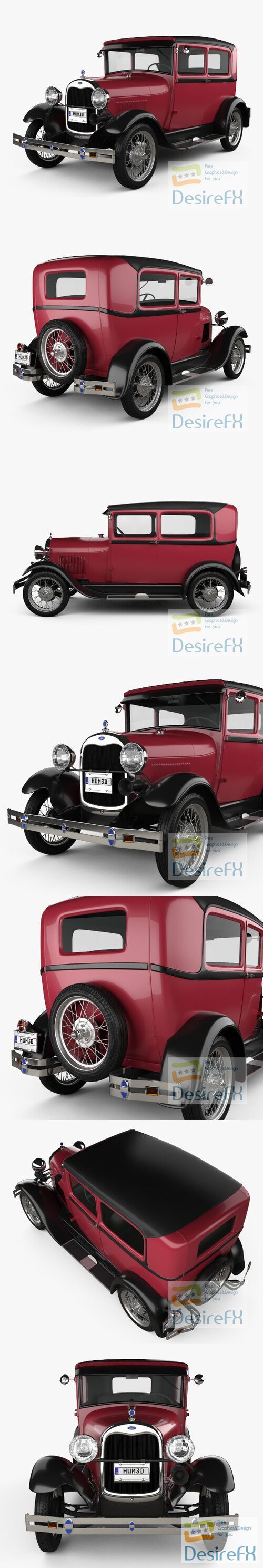 Ford Model A Tudor 1929 3D Model