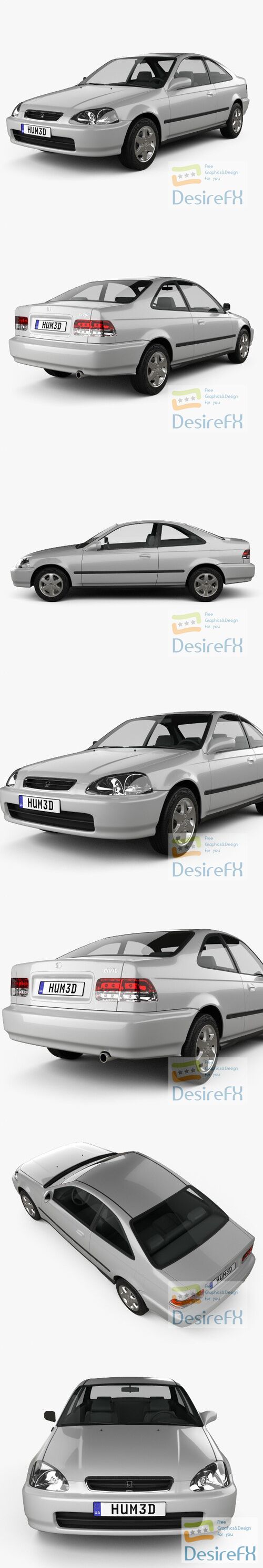 Honda Civic coupe 1996 3D Model