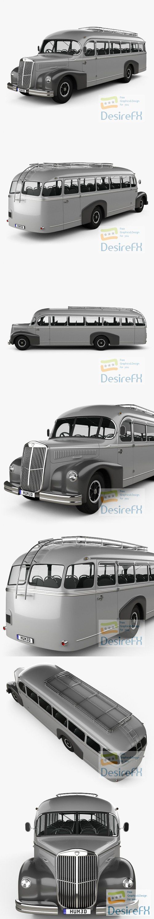 Lancia 3RO P Bus 1947 3D Model