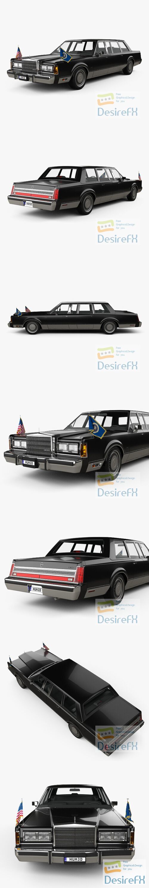 Lincoln Town Car Presidential Limousine 1989 3D Model