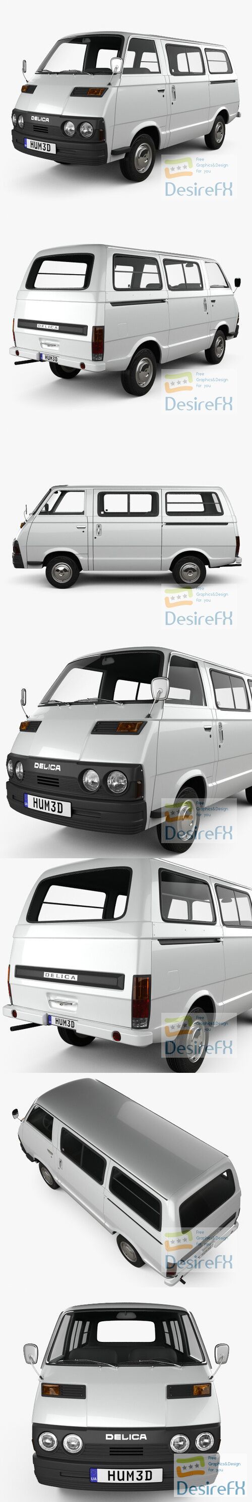 Mitsubishi Delica Coach 1974 3D Model