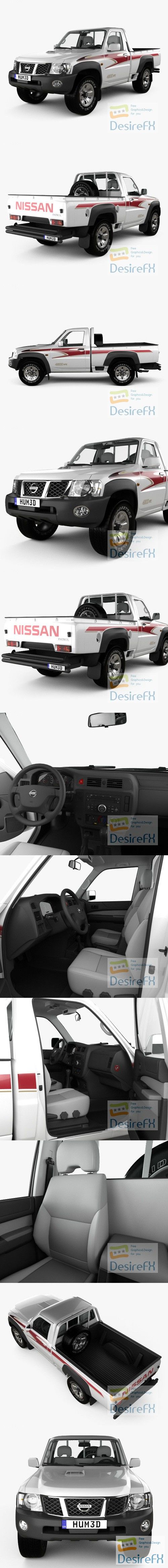 Nissan Patrol pickup with HQ interior 2016 3D Model