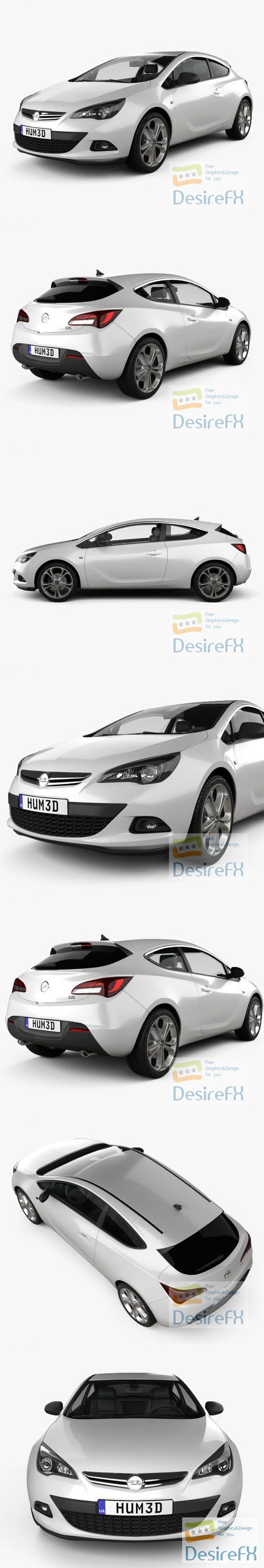 Opel Astra GTC 2012 3D Model