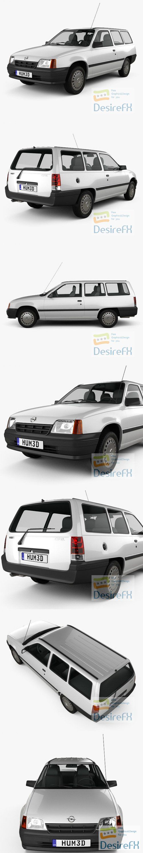 Opel Kadett E Caravan 3-door 1984-1991 3D Model