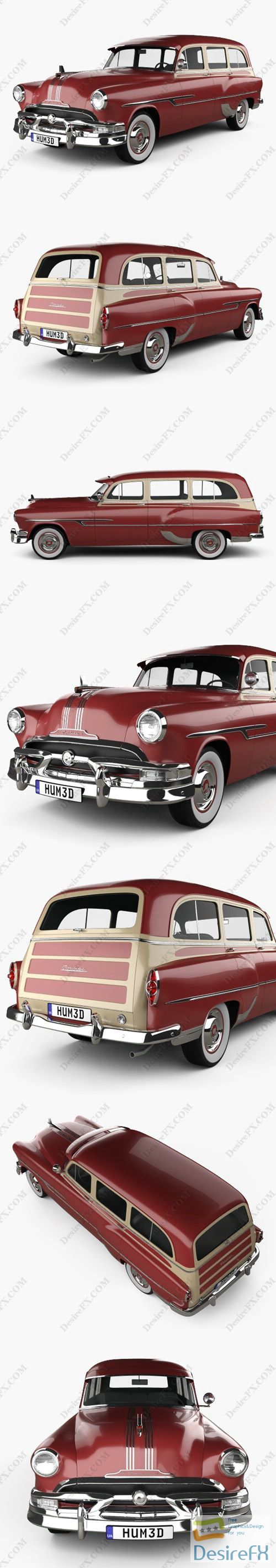 Pontiac Chieftain Deluxe Station Wagon 1953 3D Model