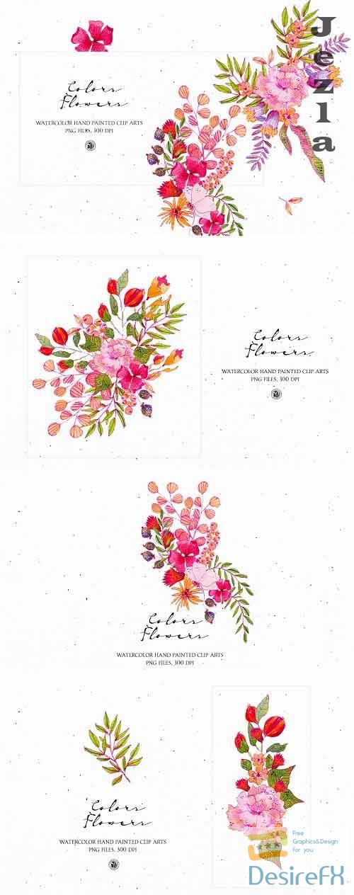 Colors Flowers - watercolor set - 5140394