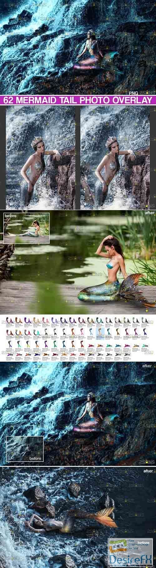62 Mermaid tail, tails, overlays, Clipart, PNG - 735885