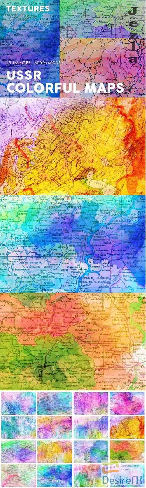 USSR Colorful Map Textures - 728411