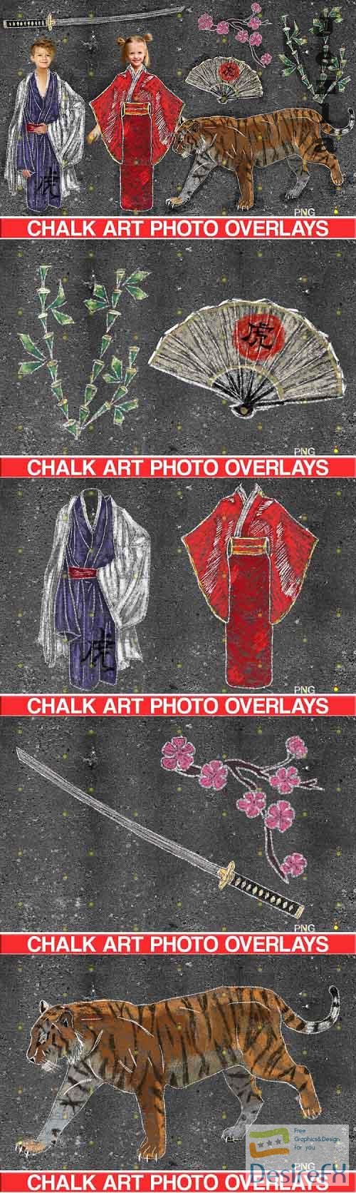 Sidewalk chalk overlay Japan, kimono overlay tiza  - 709624