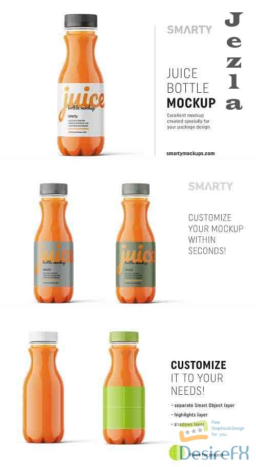 Carrot juice bottle mockup 4825987
