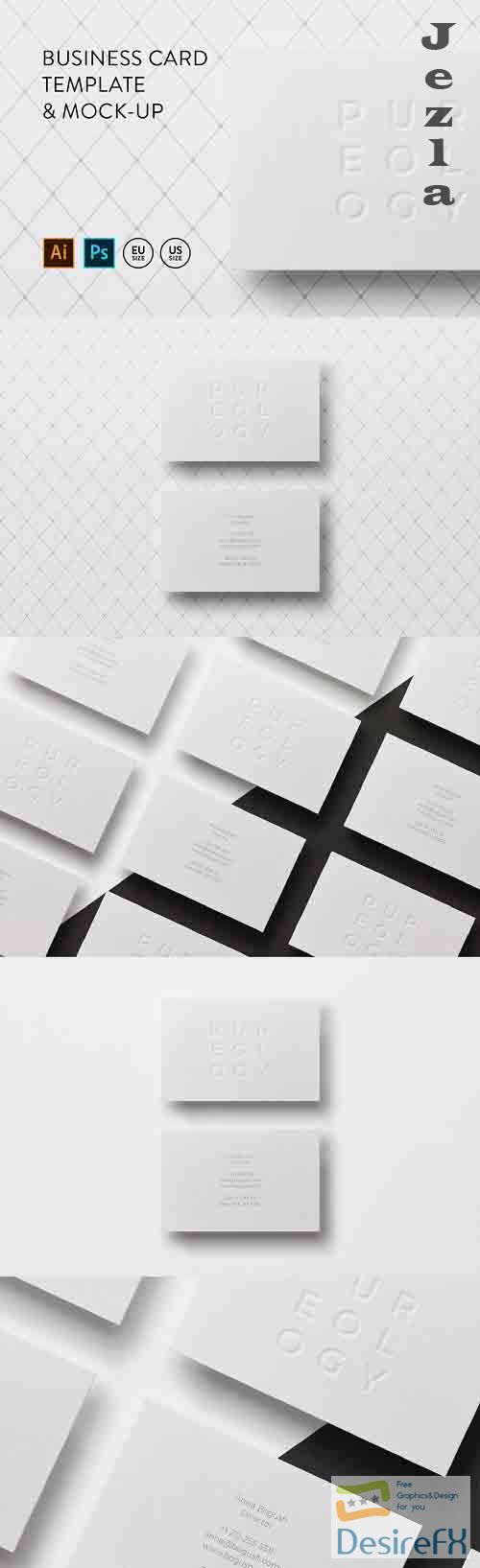 Business card Template &amp; Mock-up #4 - 63942