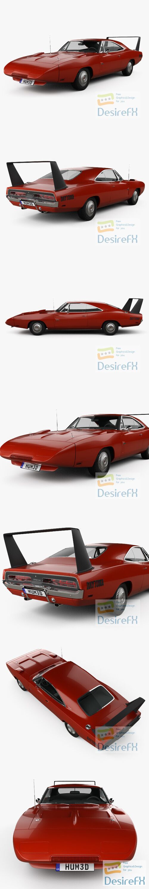 Dodge Charger Daytona Hemi 1969 3D Model