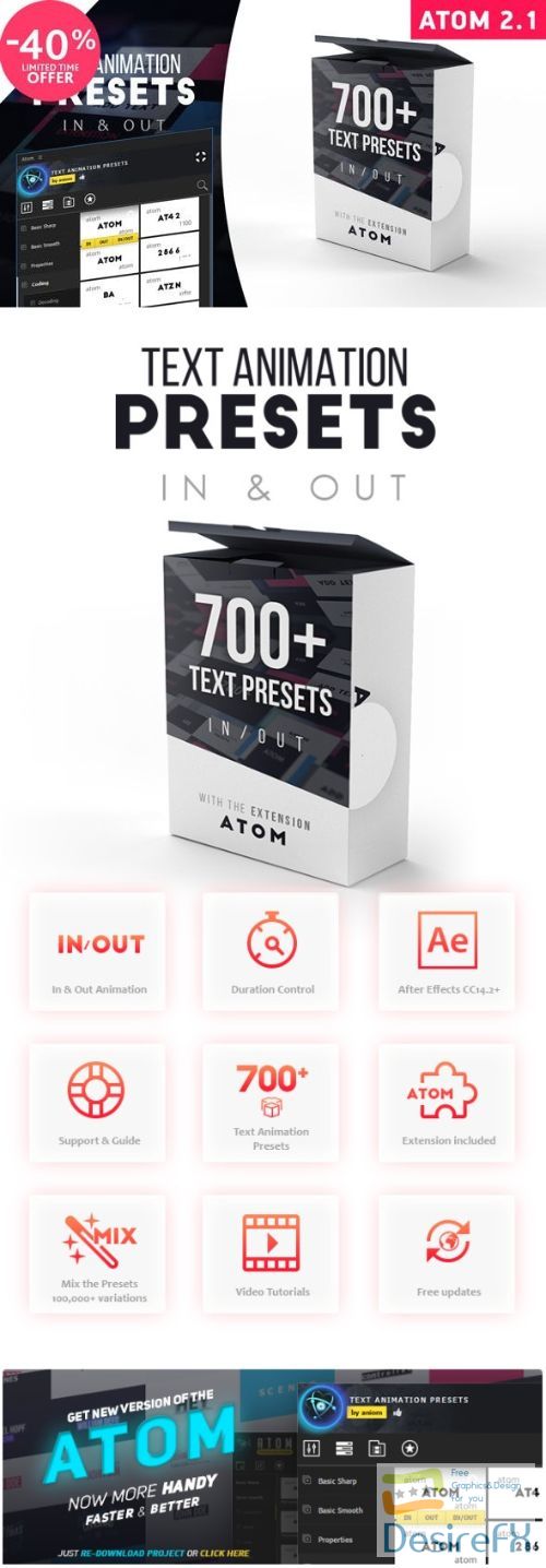 Videohive Text Presets | Atom V2.1 23150189