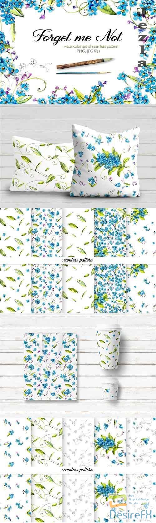 Seamless pattern of forget-me-not - 3816723