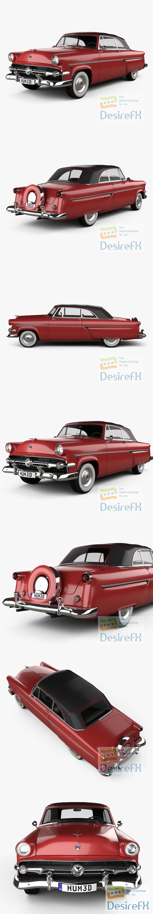 Ford Crestline Sunliner 1954 3D Model