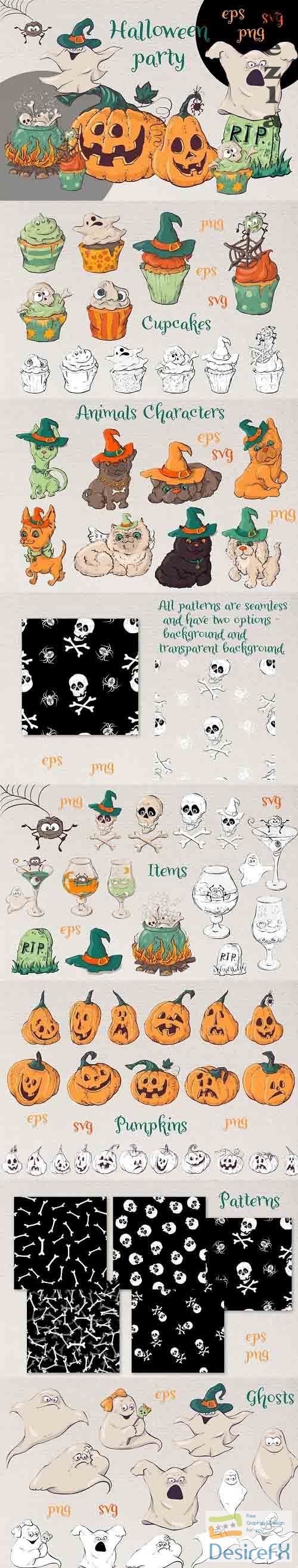Download Hand drawn Halloween party SVG - 5183634 - DesireFX.COM