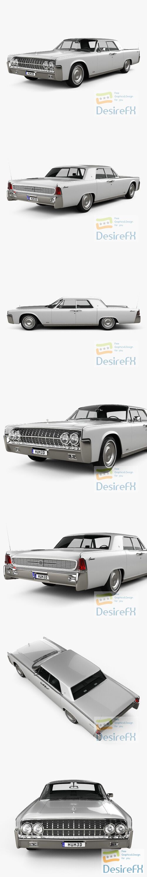 Lincoln Continental sedan 1962 3D Model