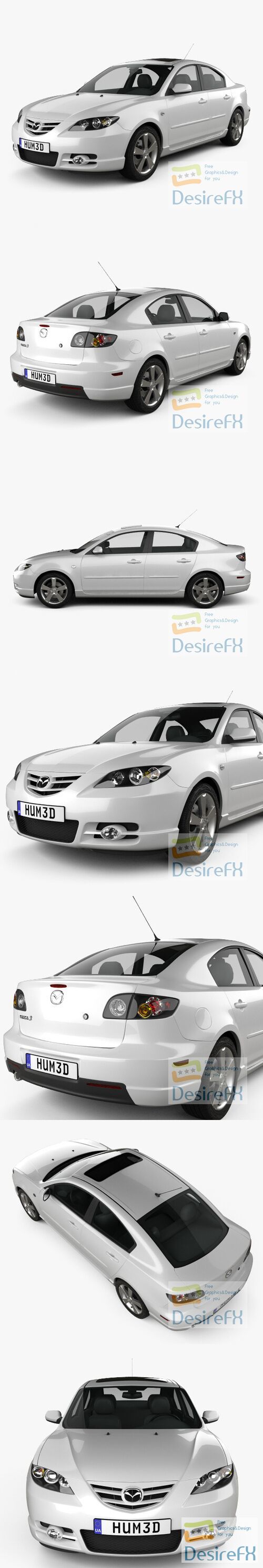 Mazda 3 sedan S 2005 3D Model