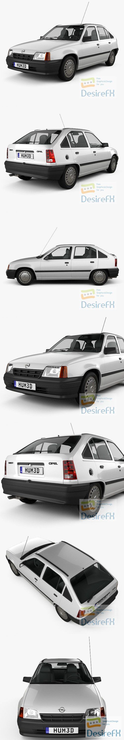 Opel Kadett E Hatchback 5-door 1984-1991 3D Model