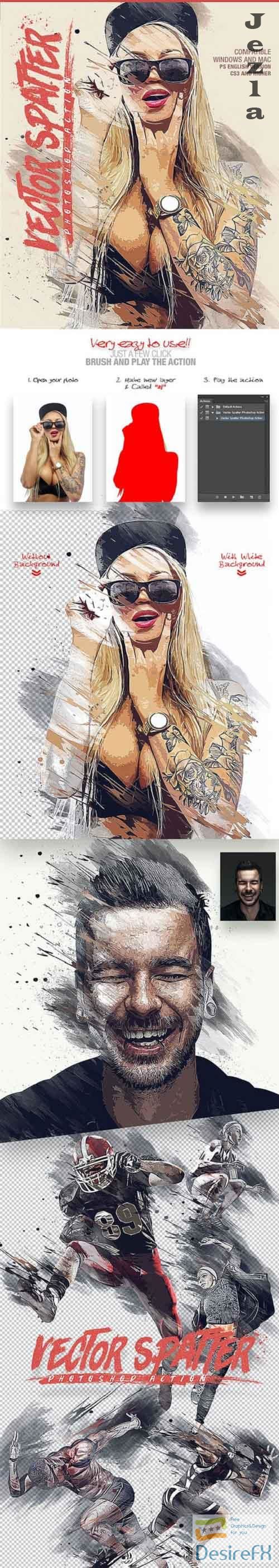 Vector Spatter Photoshop Action 27115313