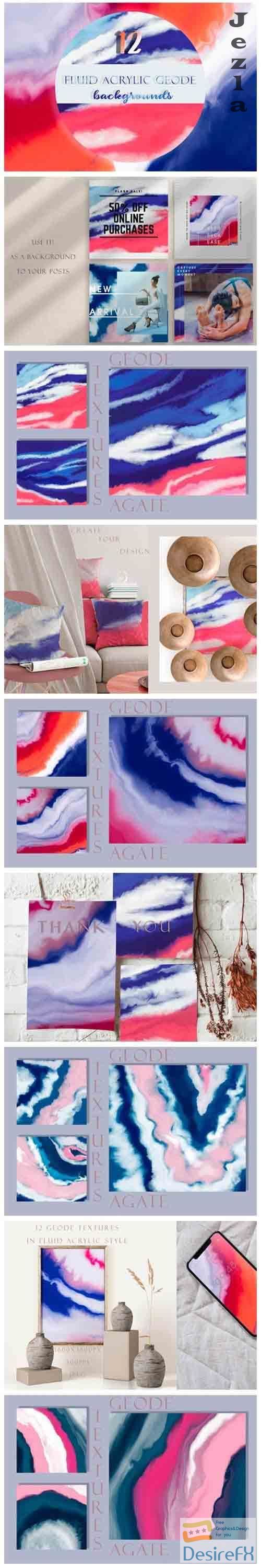 Vivid Geodes. Acrylic Agate Textures - 5172242
