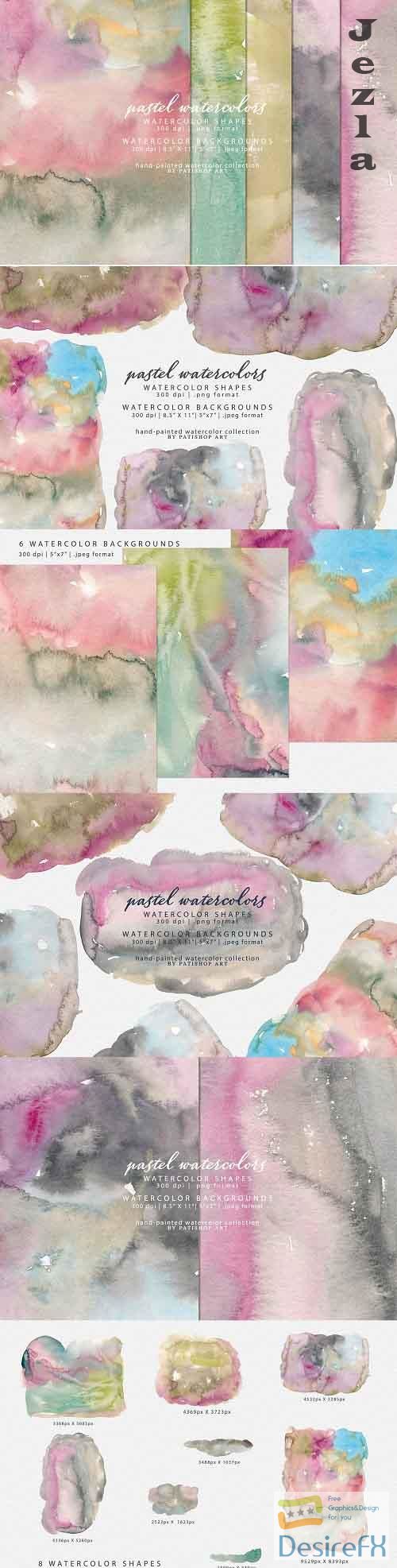 Watercolor Shapes &amp; Backgrounds - 5323308