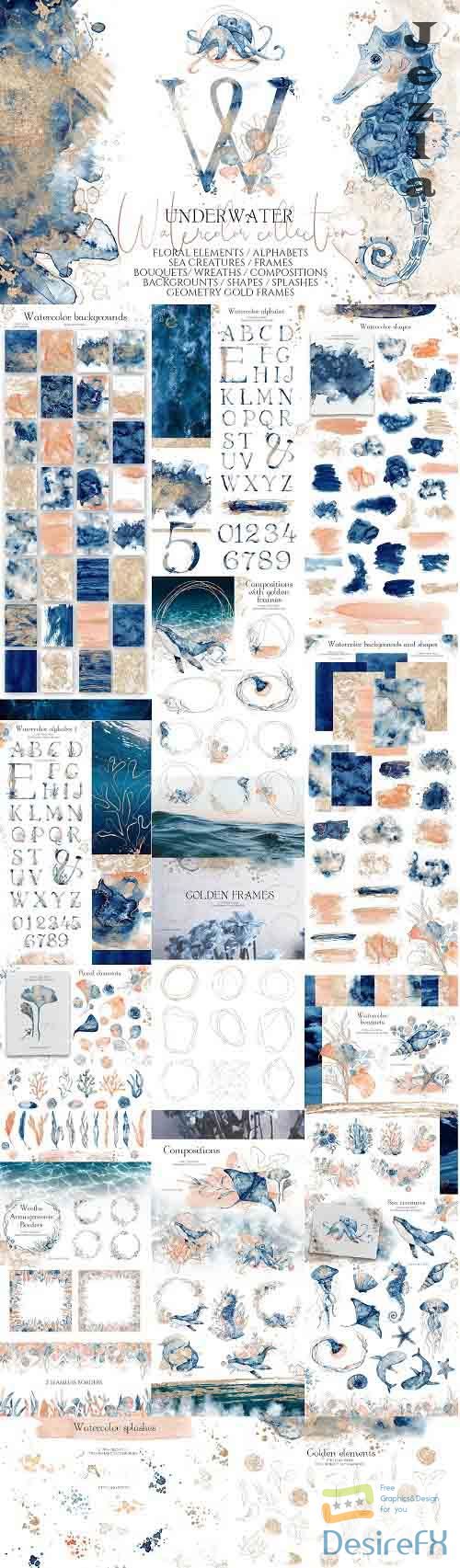 Underwater Watercolor Collection - 4876003