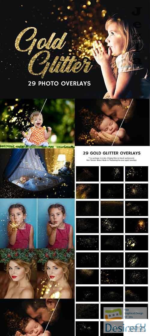 29 Gold Glitter Photo Overlays 27028182