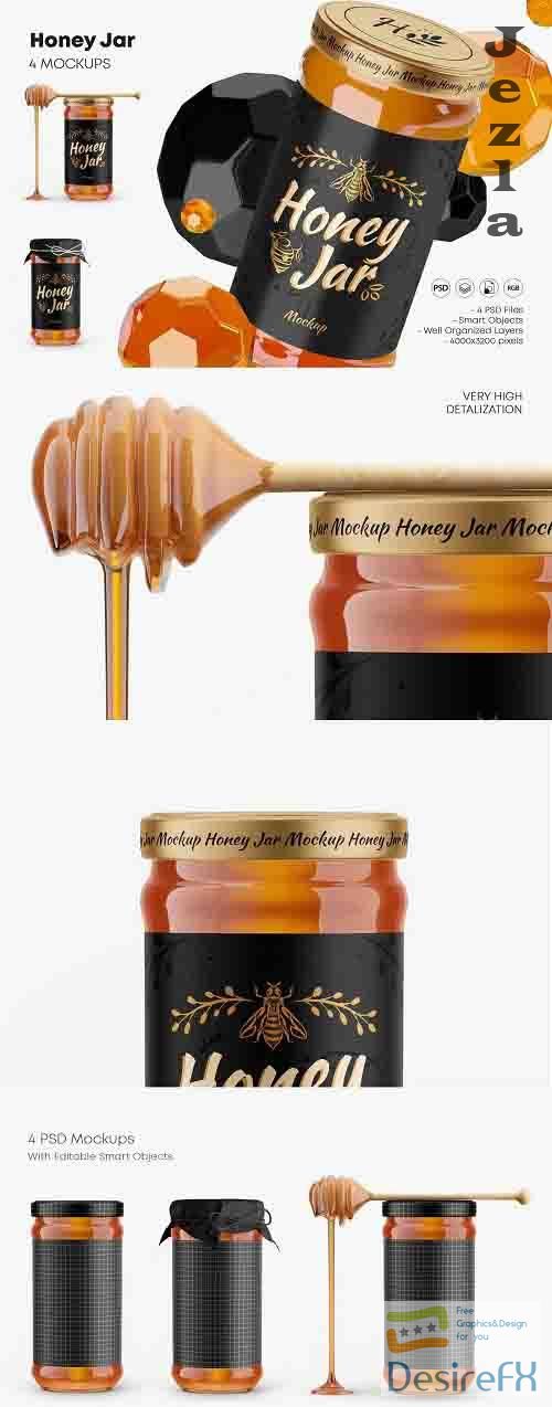 Honey Glass Jar Mockup Set