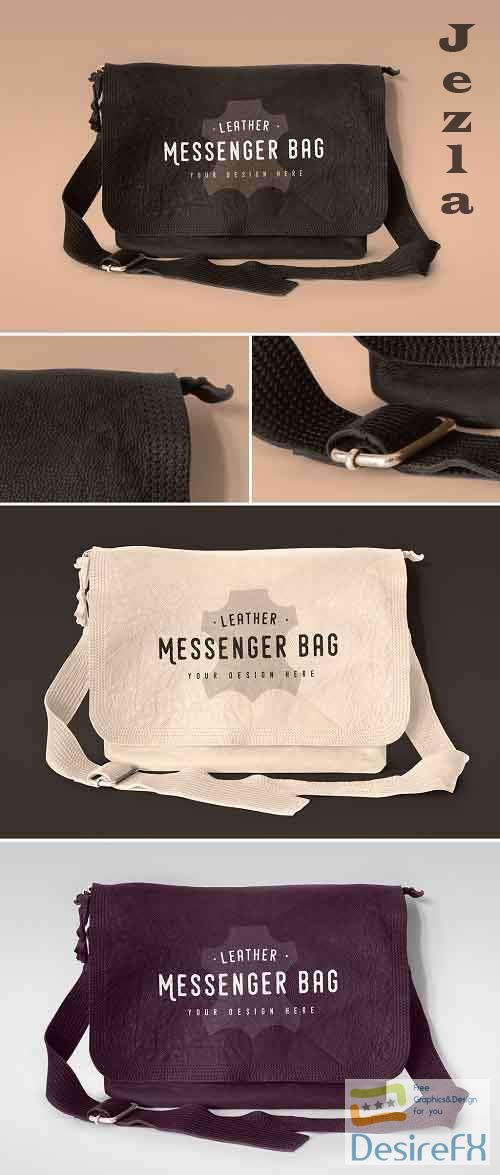 Leather Messenger Bag Mockup 369526354