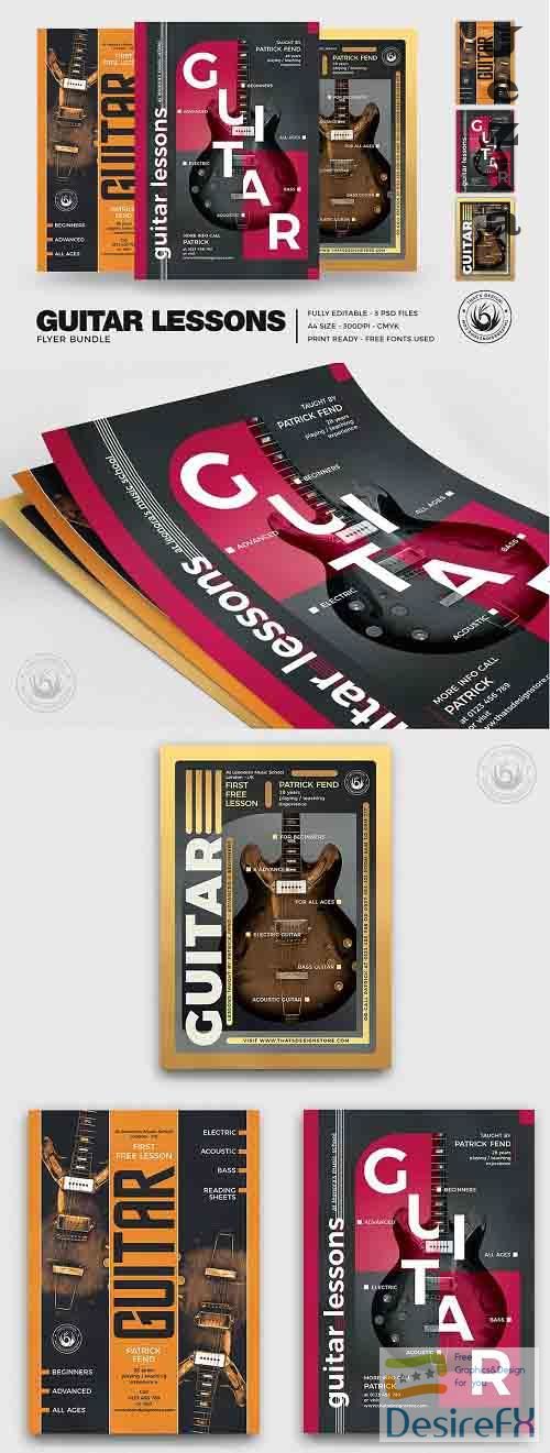 Guitar Lessons Flyer Bundle V2 - 5254408