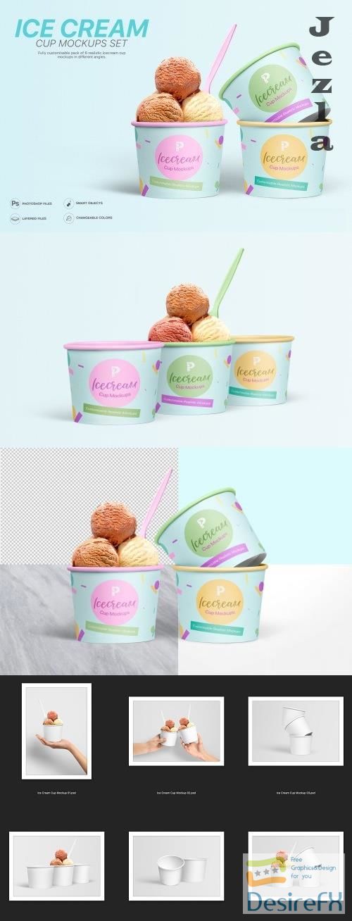 Ice Cream Cup Mockups Set