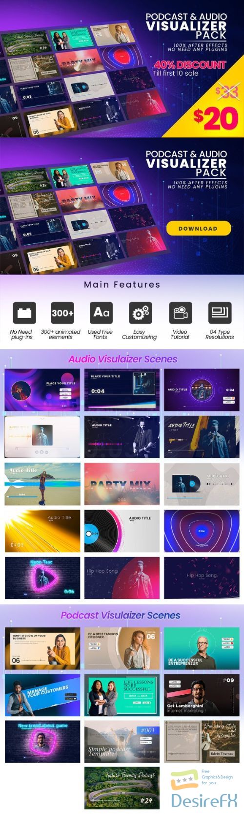 Videohive Podcast &amp; Audio Visualizer Pack 27682557