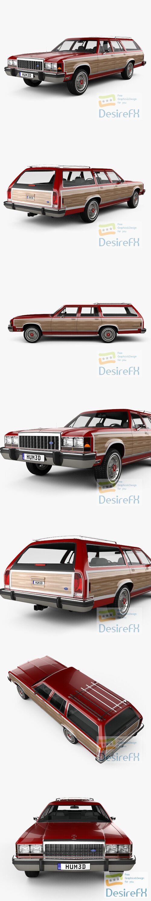 Ford Country Squire 1979-1991 3D Model