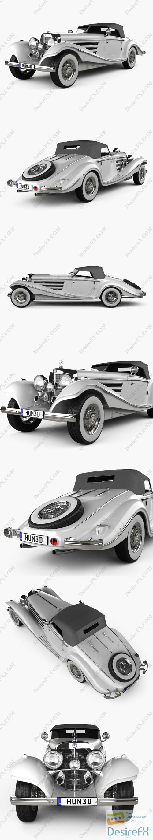 Mercedes-Benz 500K Special Roadster 1936 3D Model