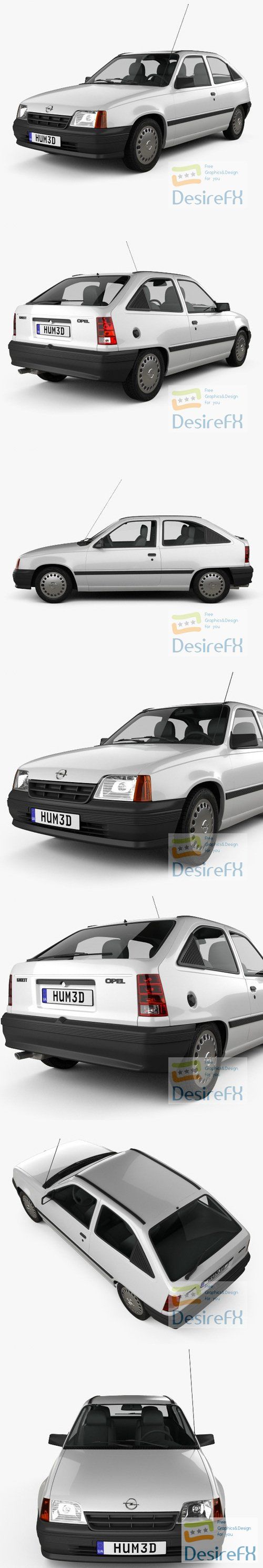 Opel Kadett E Hatchback 3-door 1984 3D Model