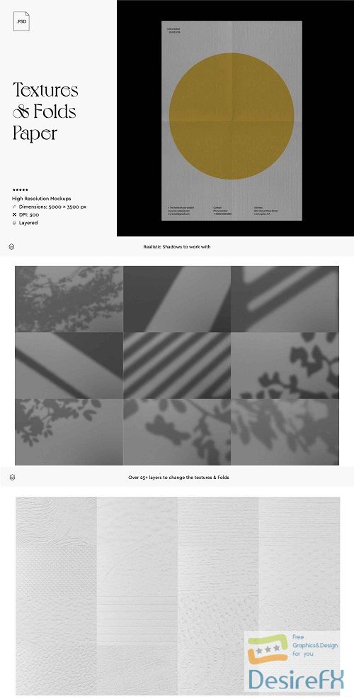 Paper Folds &amp; Textures branding mockup