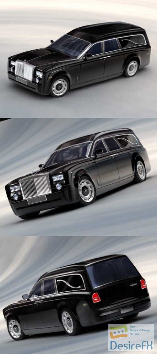 Rolls Royce Hearse Funeral Car 3D Model