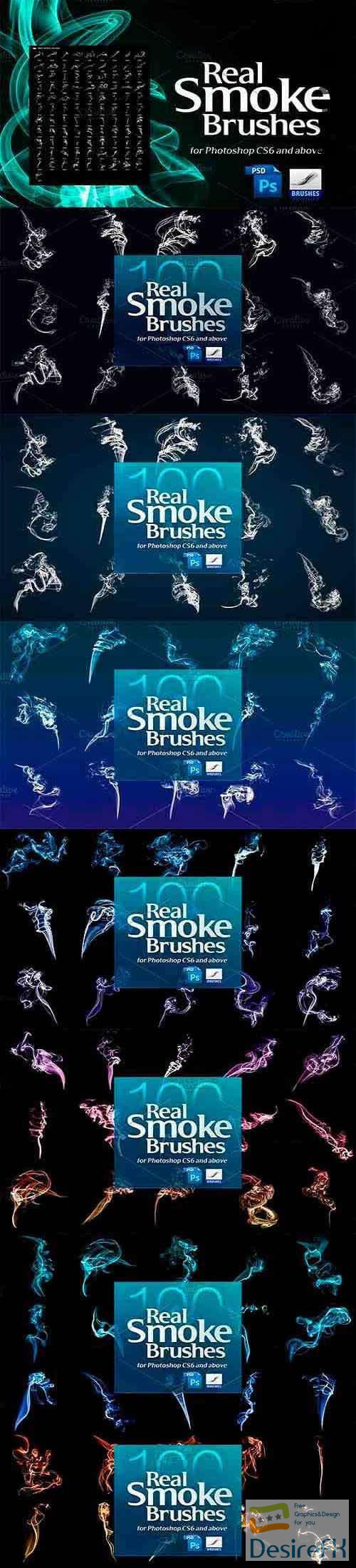 100 Real Smoke Brushes for Photoshop 4904310