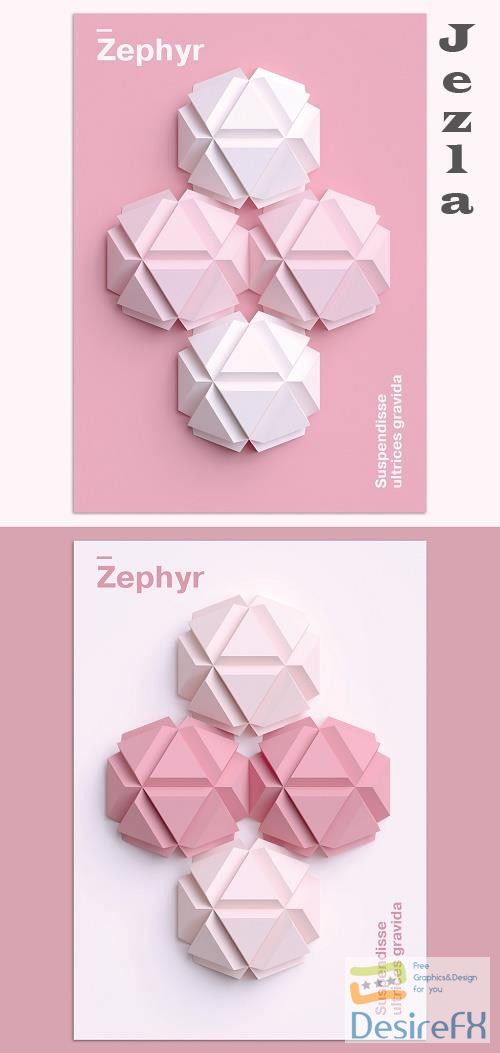 Minimal 3D Poster Design Layout with Geometric Shapes Art 377384568