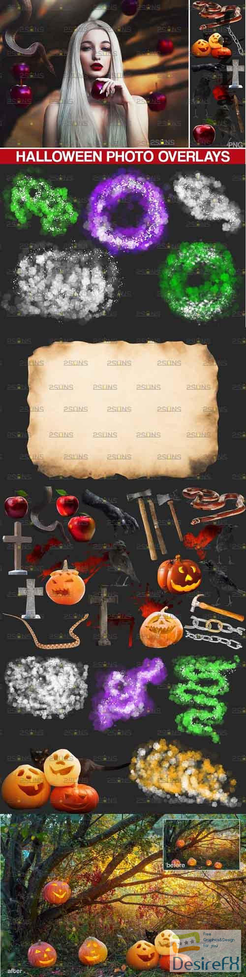 Halloween clipart &amp; Halloween overlays, Photoshop overlay - 909524