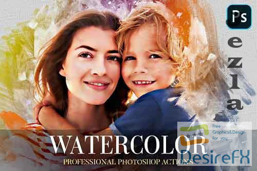 Watercolor Photoshop Action 4870553